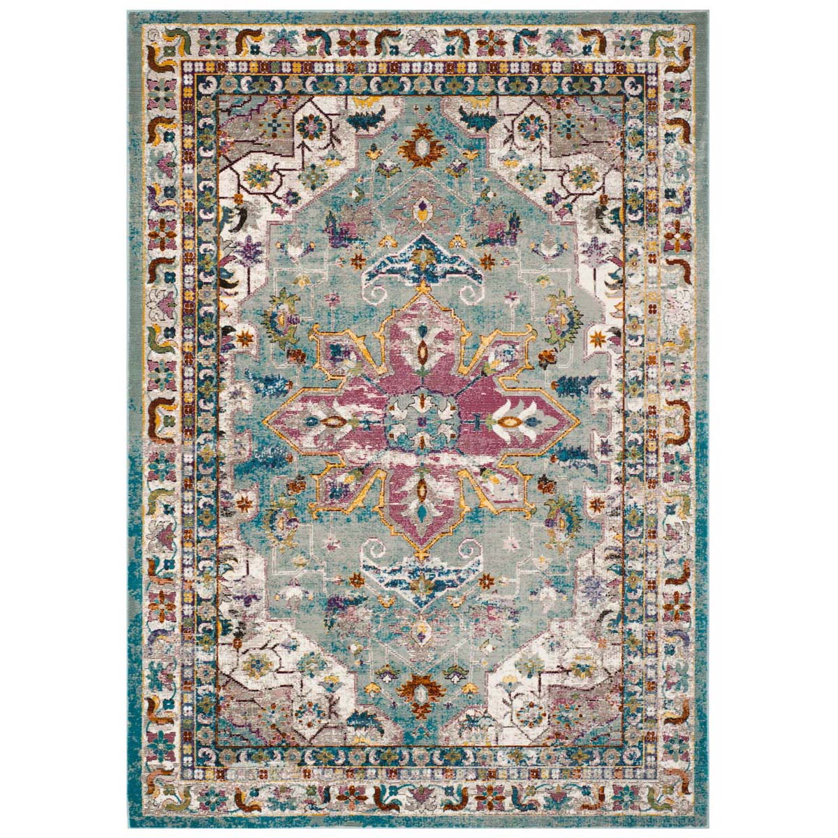 Safavieh Aria 160 Rug, ARA160 - Green / Creme