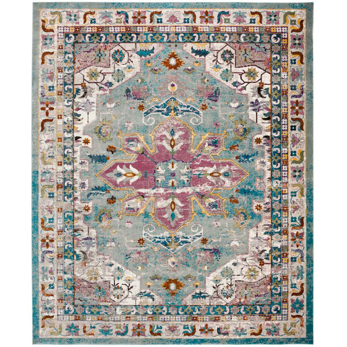 Safavieh Aria 160 Rug, ARA160 - Green / Creme