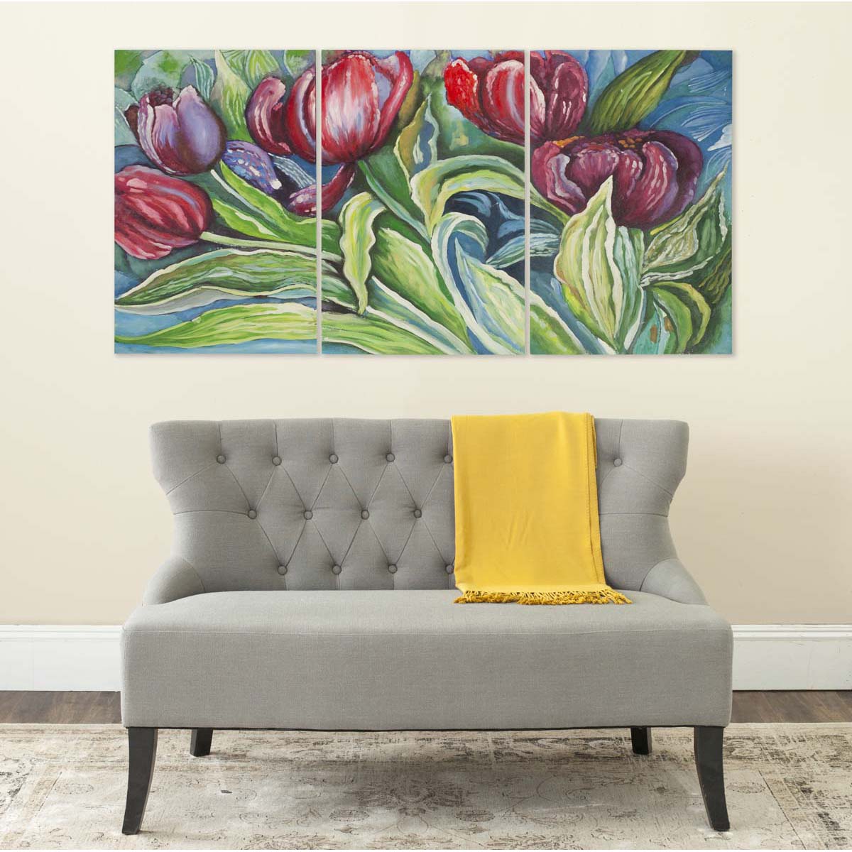 Safavieh Nouveau Tulips Triptych Wall Art