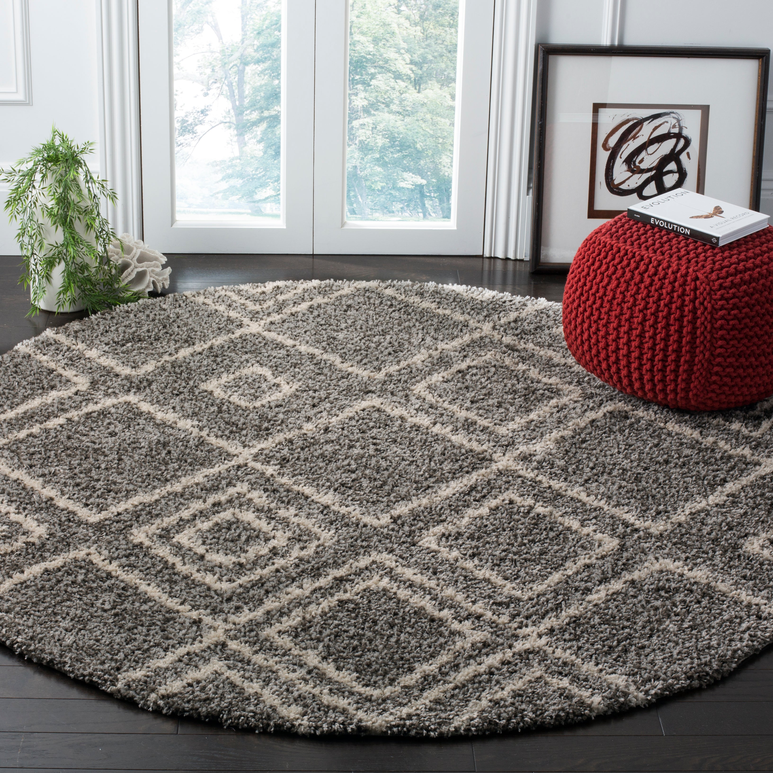 Safavieh Arizona Shag 744 Rug, ASG744 - Brown / Ivory