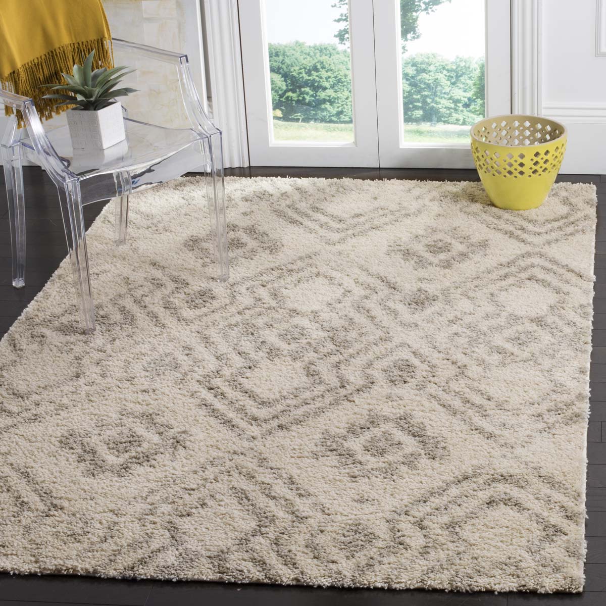 Safavieh Arizona Shag 746 Rug, ASG746 - IVORY / GREY