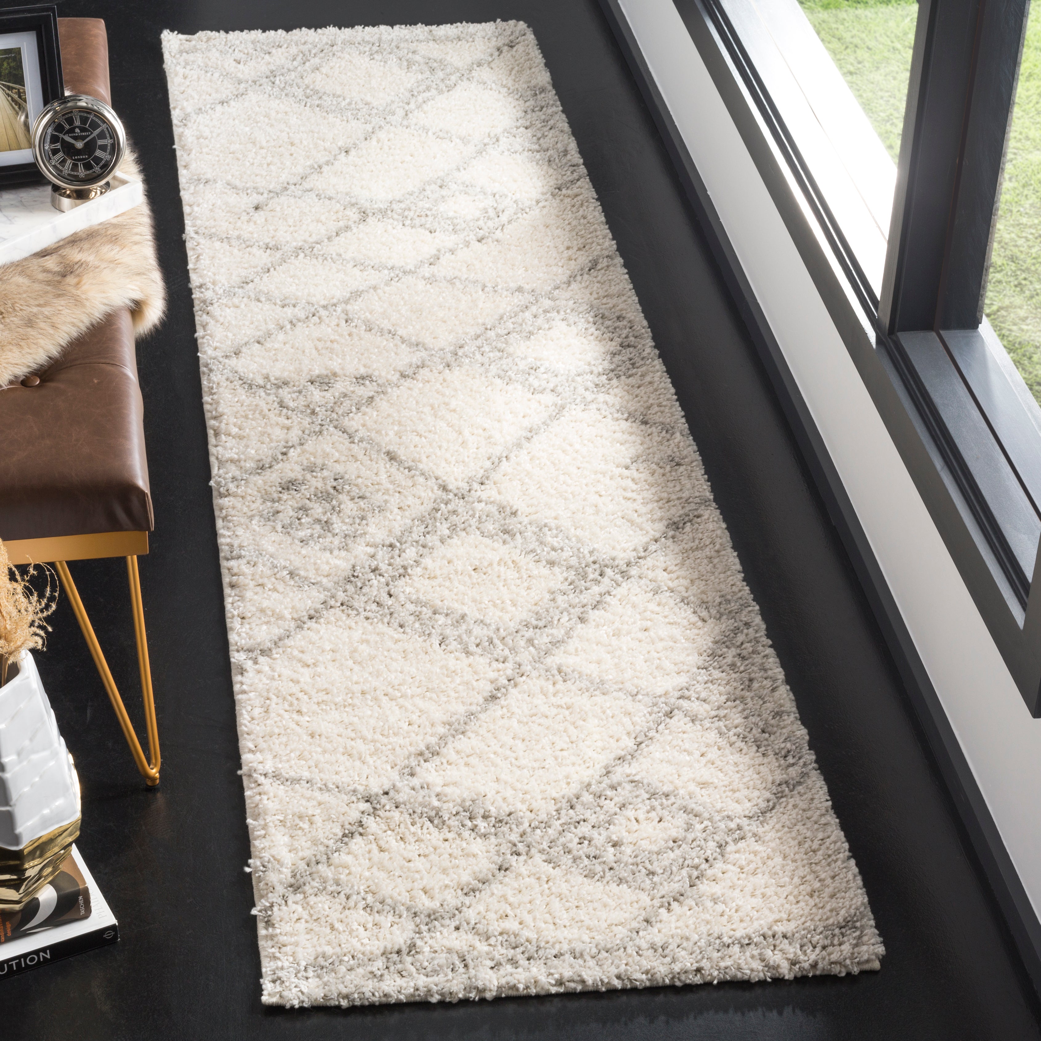 Safavieh Arizona Shag 751 Rug, ASG751 - IVORY / GREY