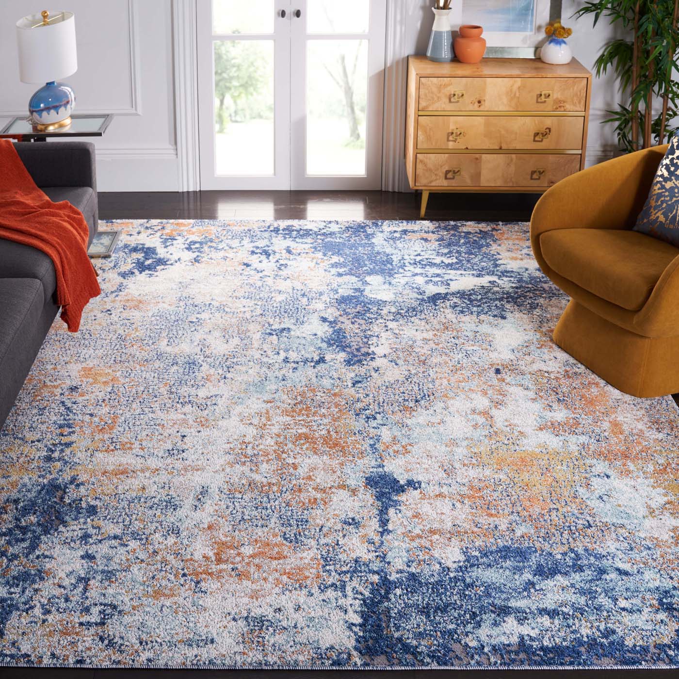 Safavieh Aston 710 Rug, ASN710 - Navy / Gold