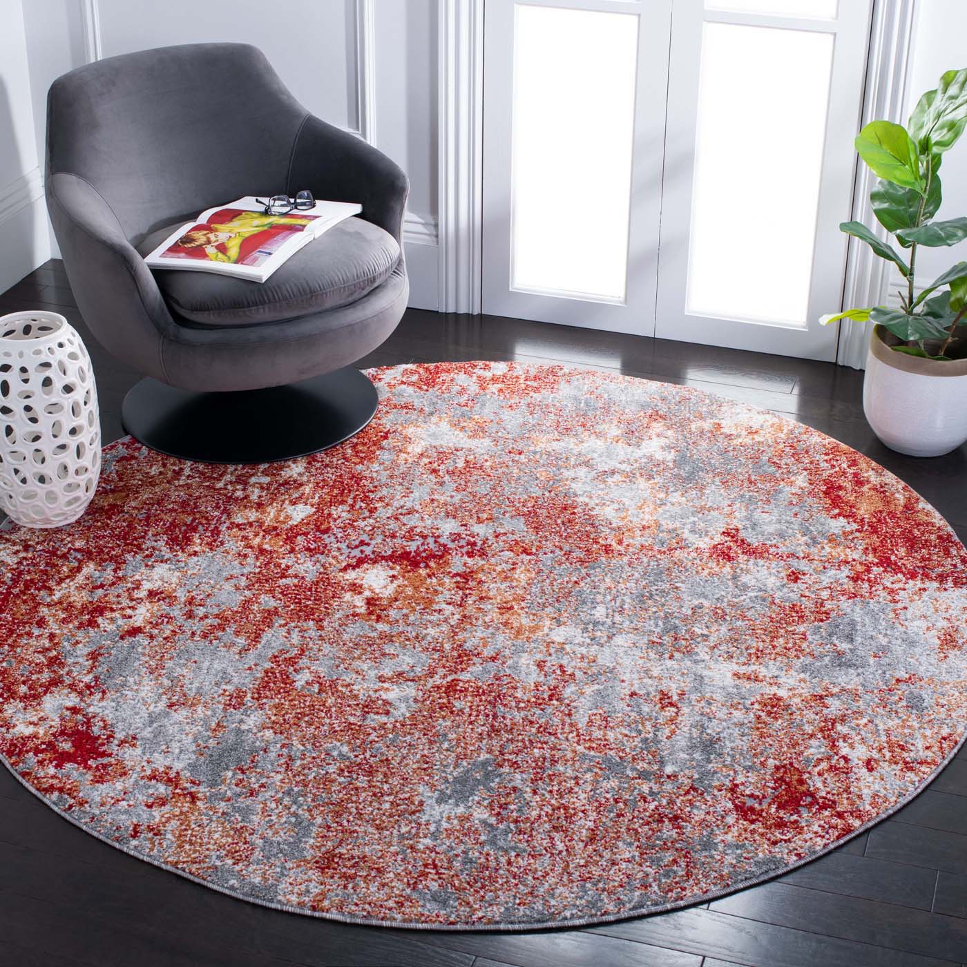 Safavieh Aston 710 Rug, ASN710 - Red / Grey