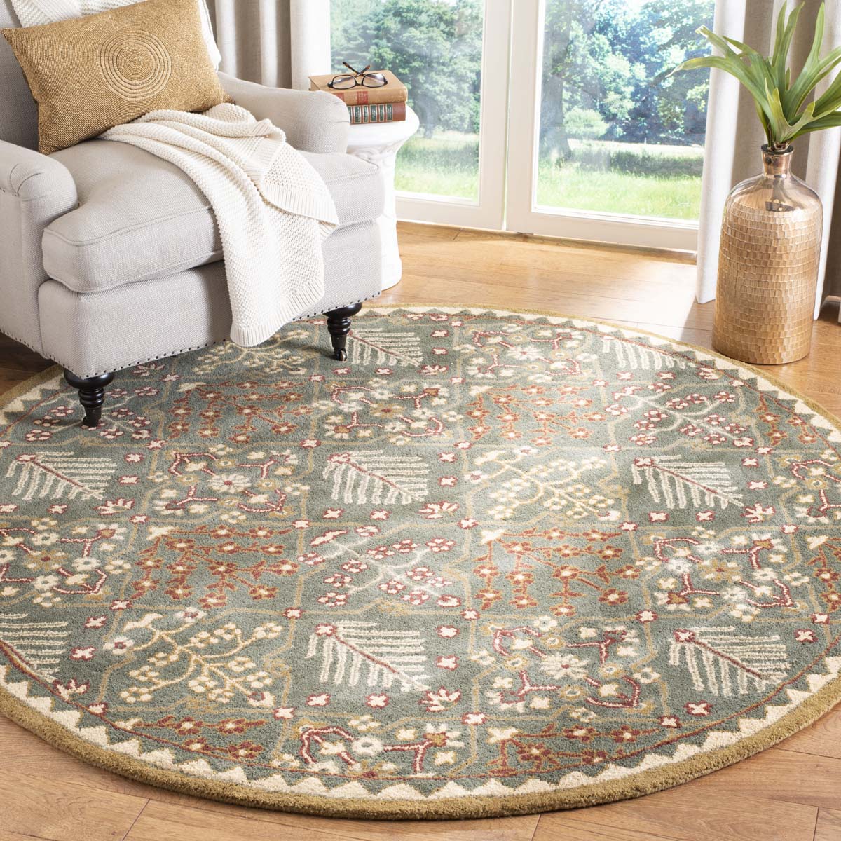 Safavieh Antiquity 13A Rug, AT613A - Light Blue / Gold