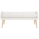 Safavieh Everdeen Bench , BCH5200 - Light Grey / Gold