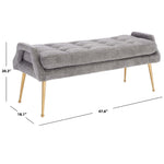 Safavieh Everdeen Bench , BCH5200 - Charcoal / Gold