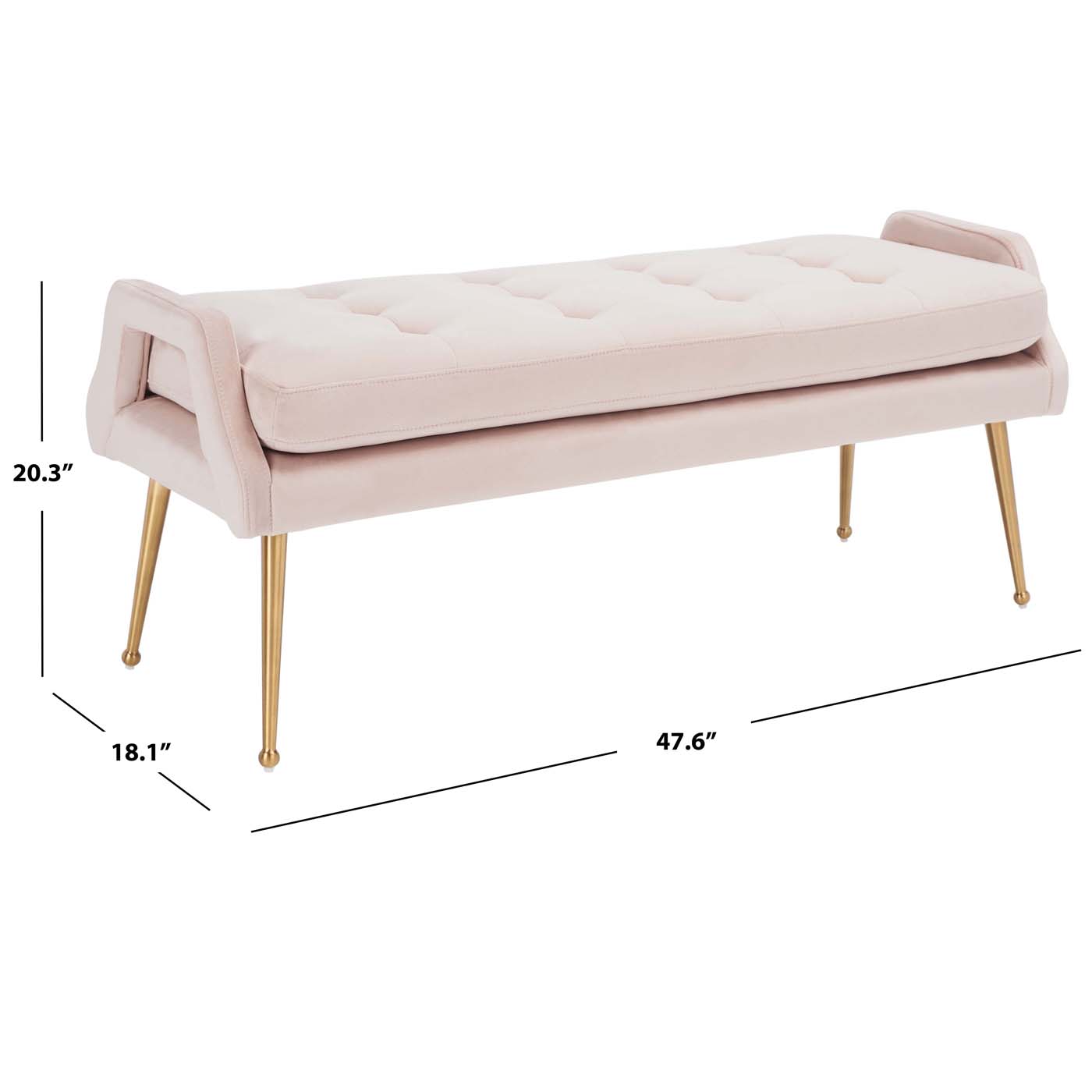 Safavieh Everdeen Bench , BCH5200 - Pink / Gold