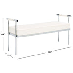 Safavieh Pim Long Rectangle Bench W/ Arms , BCH6206 - White / Chrome