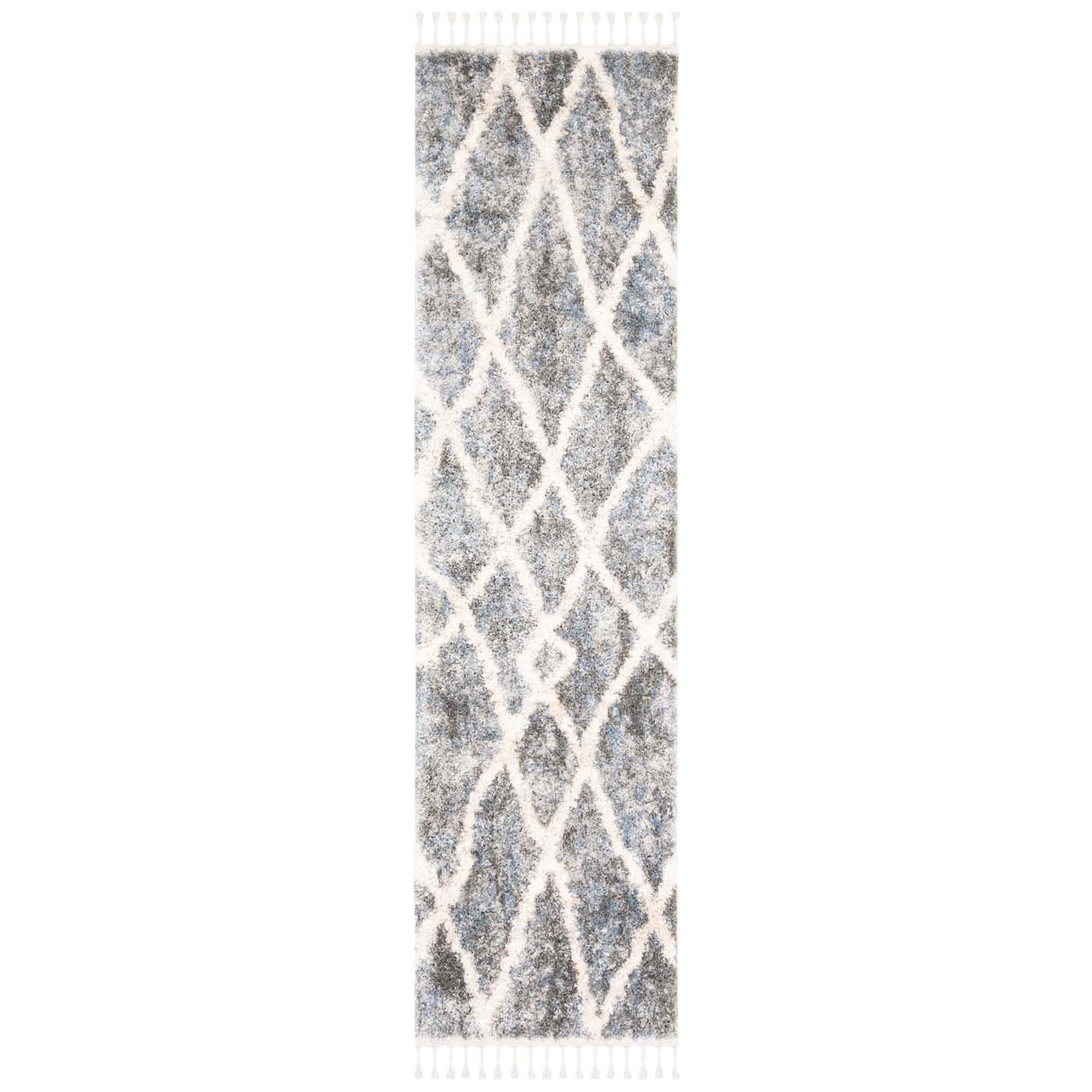 Safavieh Berber Fringe Shag 628 Rug, BFG628 - Dark Grey / Cream