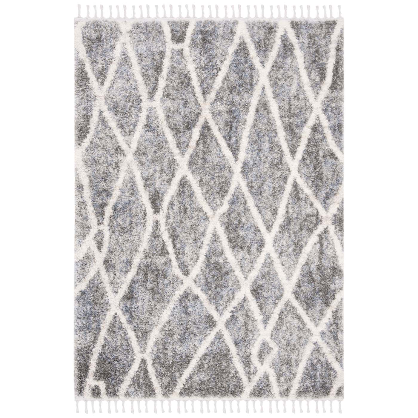 Safavieh Berber Fringe Shag 628 Rug, BFG628 - Dark Grey / Cream