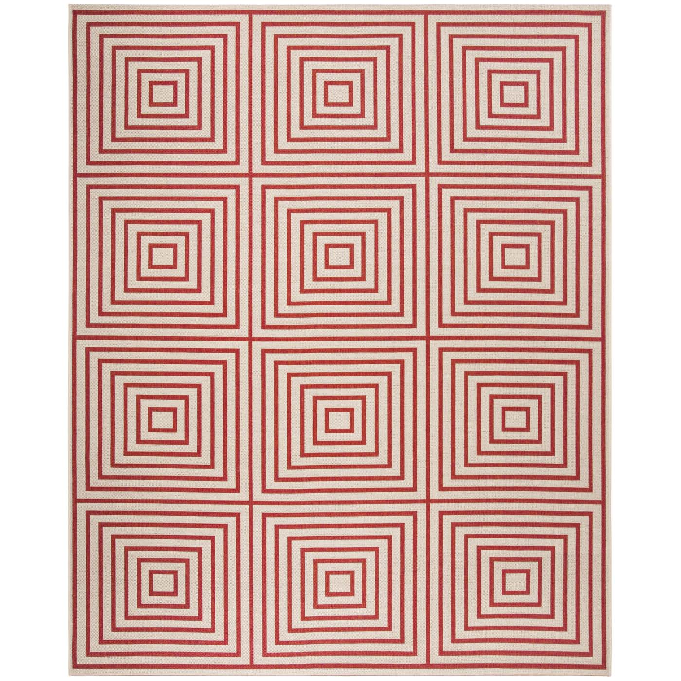 Safavieh Beach House 123 Rug, BHS123 - Red / Creme