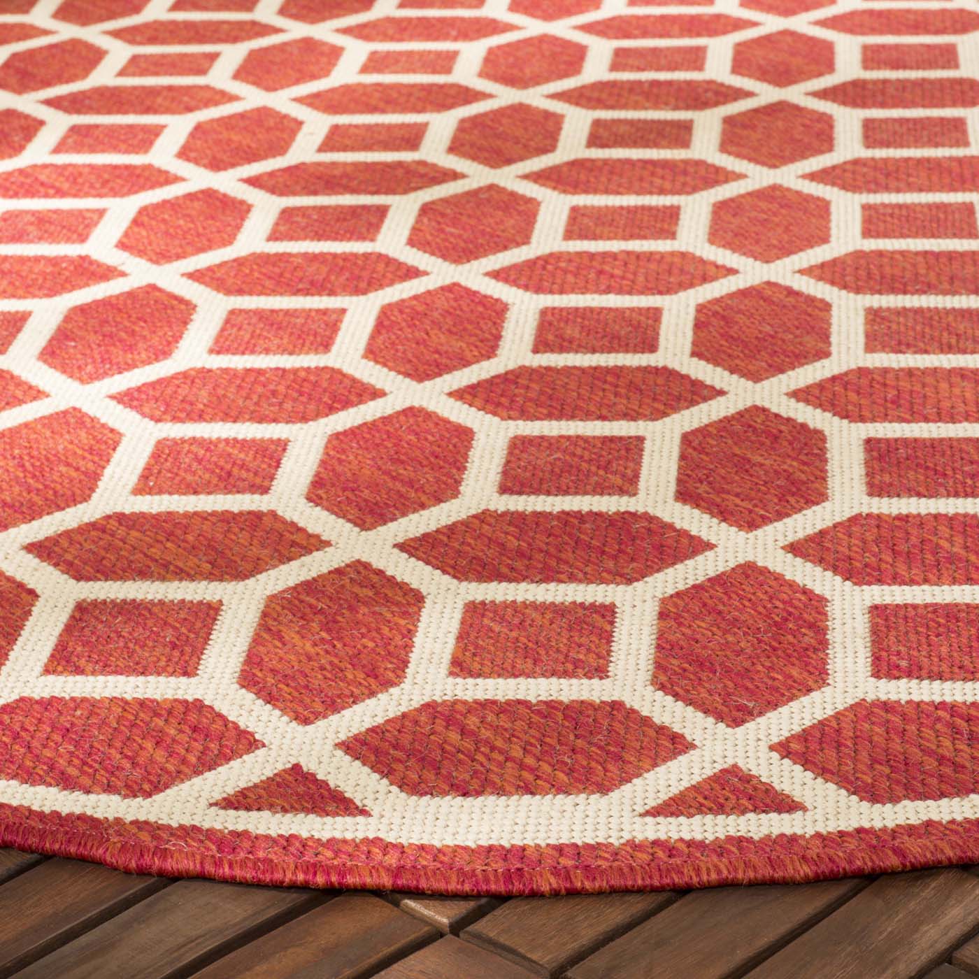 Safavieh Beach House 127 Rug, BHS127 - Red / Creme