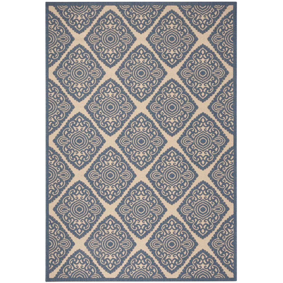 Safavieh Courtyard 858 Rug, CY6858 - Cream / Blue