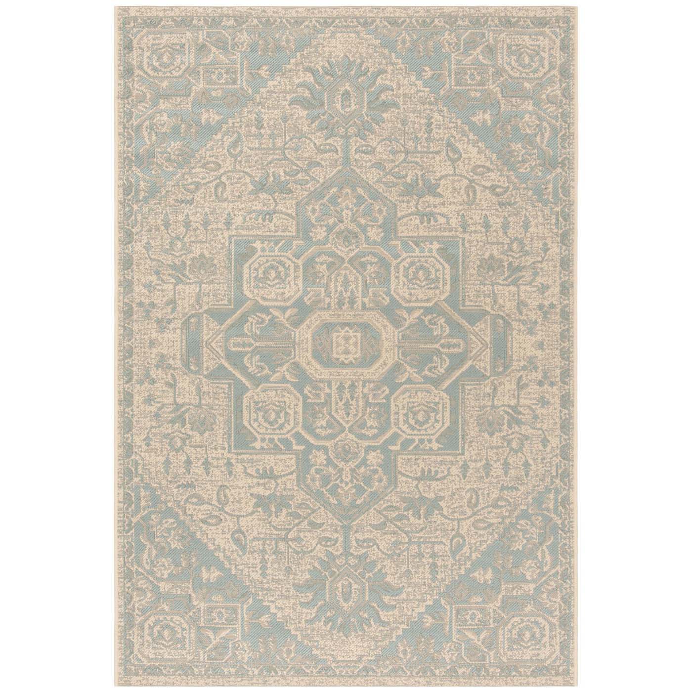 Safavieh Beach House 138 Rug, BHS138 - Aqua / Cream