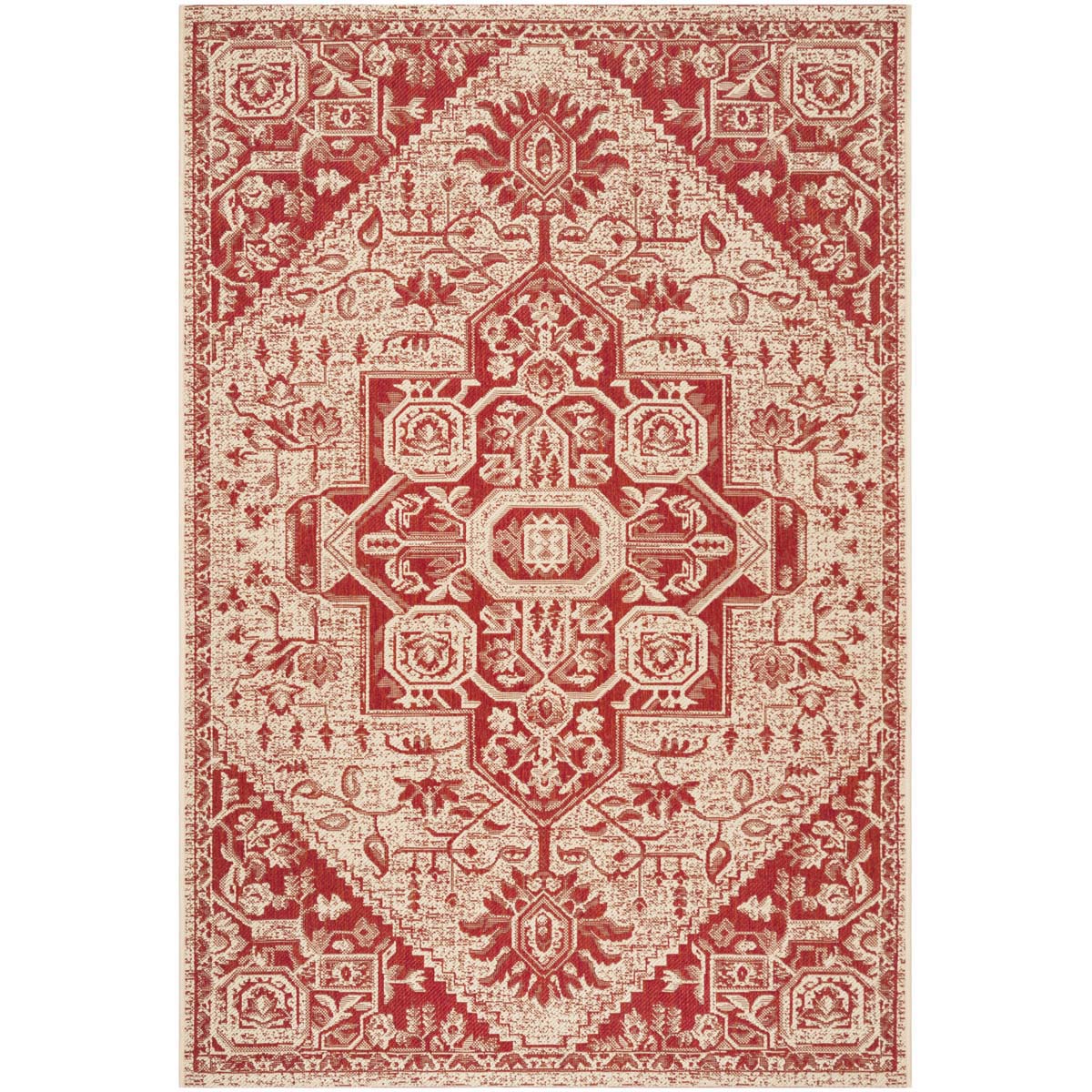 Safavieh Beach House 138 Rug, BHS138 - Red / Creme