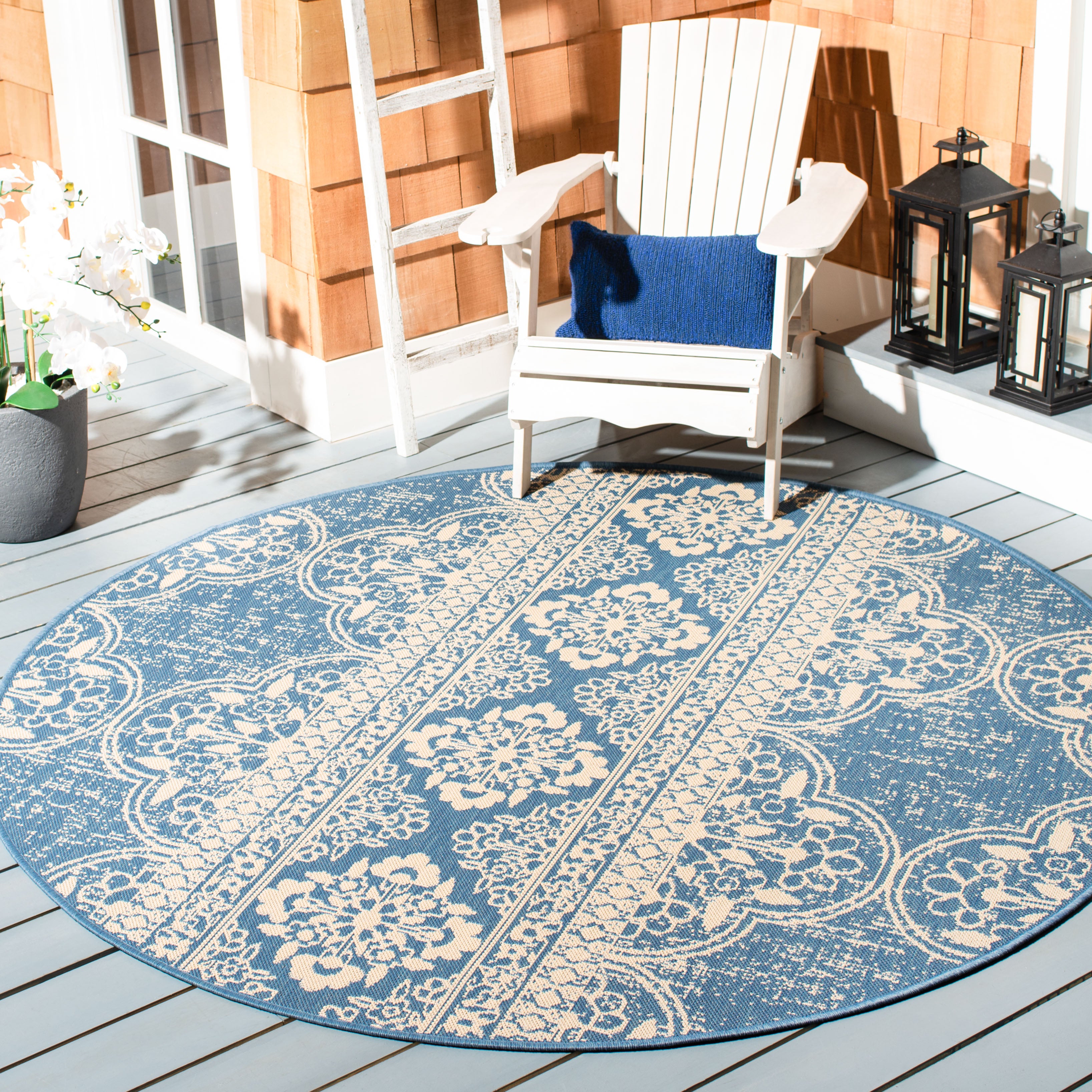 Safavieh Beach House 174 Rug, BHS174 - Cream / Blue