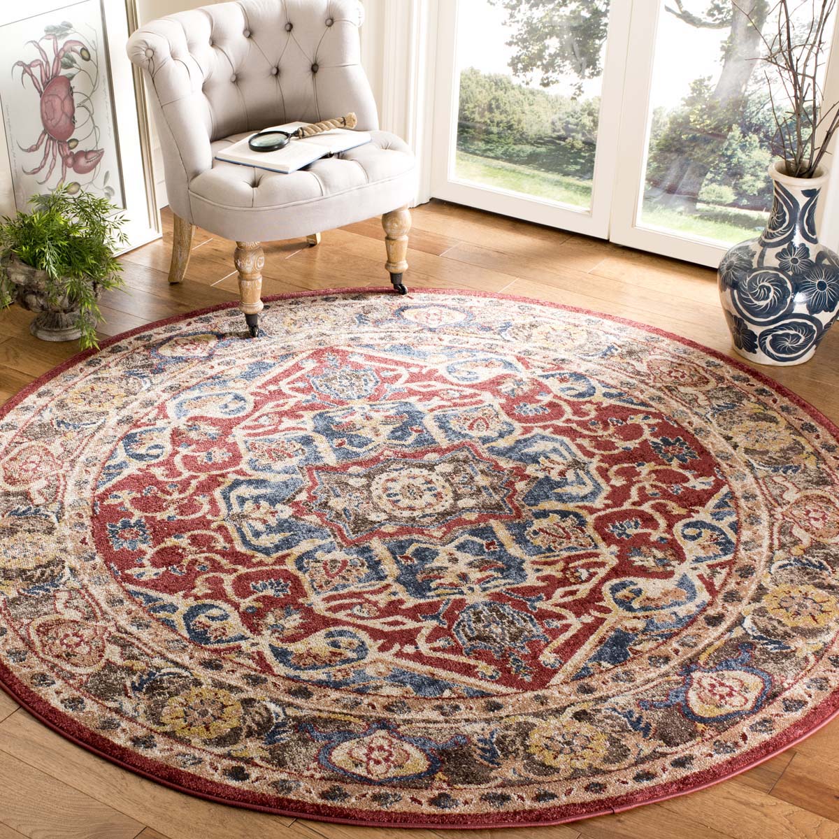 Safavieh Bijar 605 Rug, BIJ605 - Red / Royal