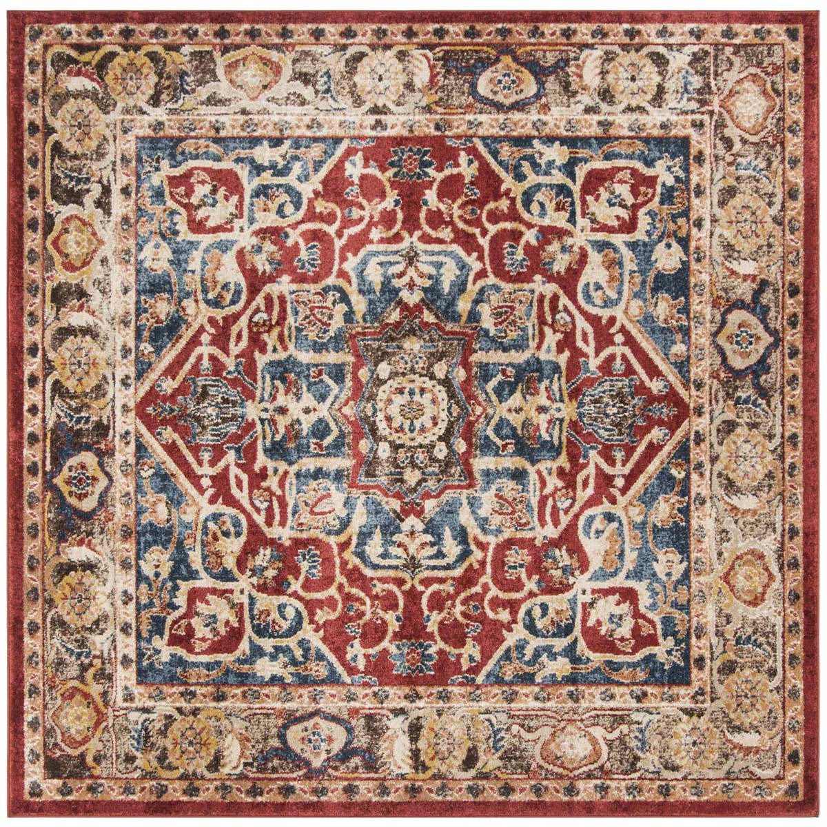 Safavieh Bijar 605 Rug, BIJ605 - Red / Royal