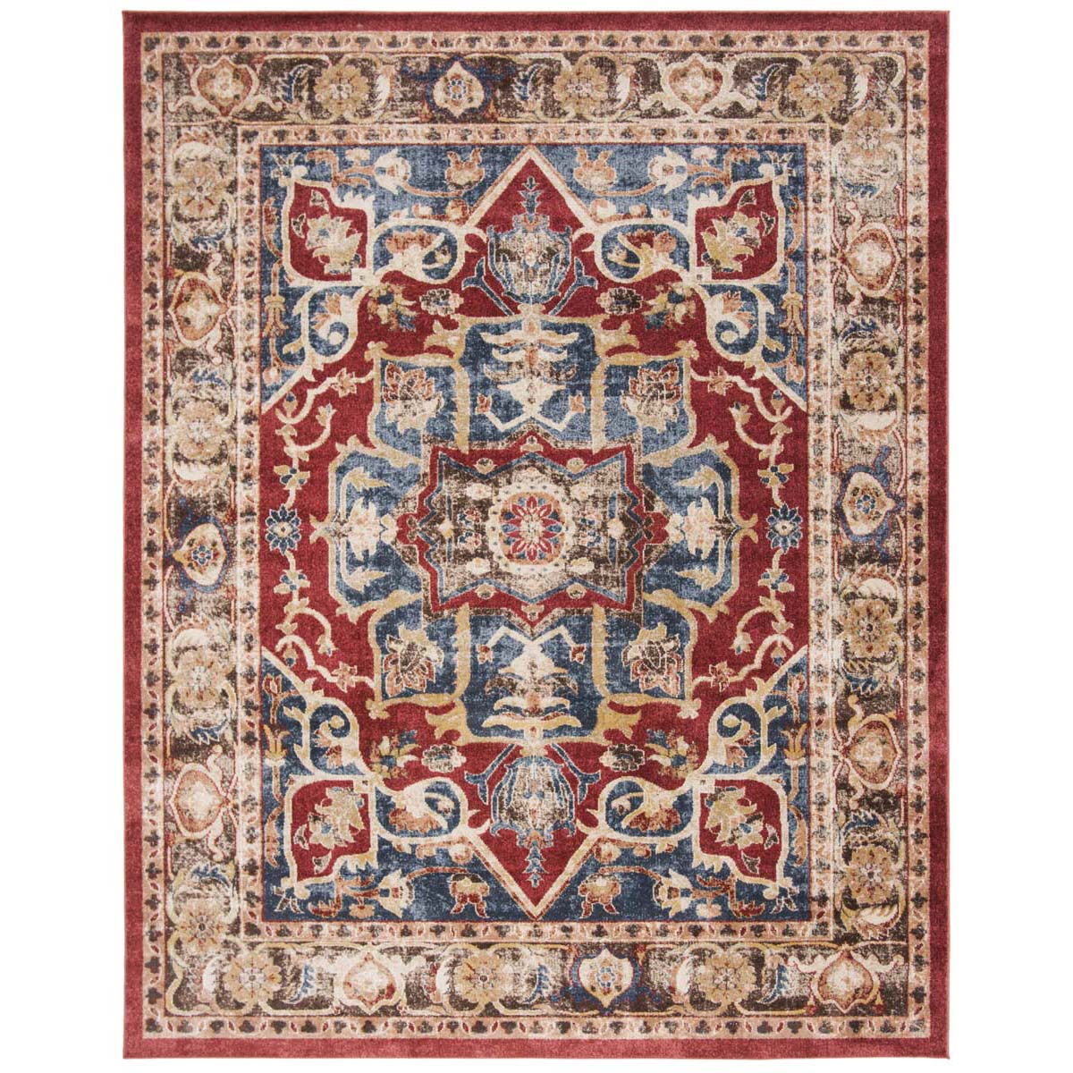 Safavieh Bijar 605 Rug, BIJ605 - Red / Royal