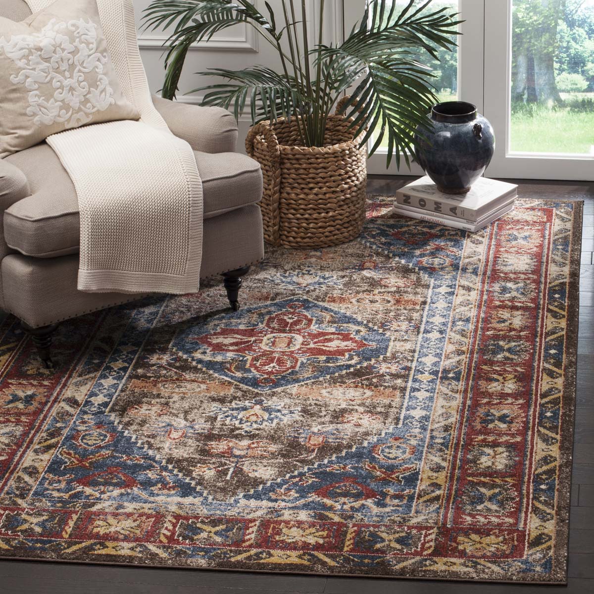 Safavieh Bijar 621 Rug, BIJ621 - Brown / Royal