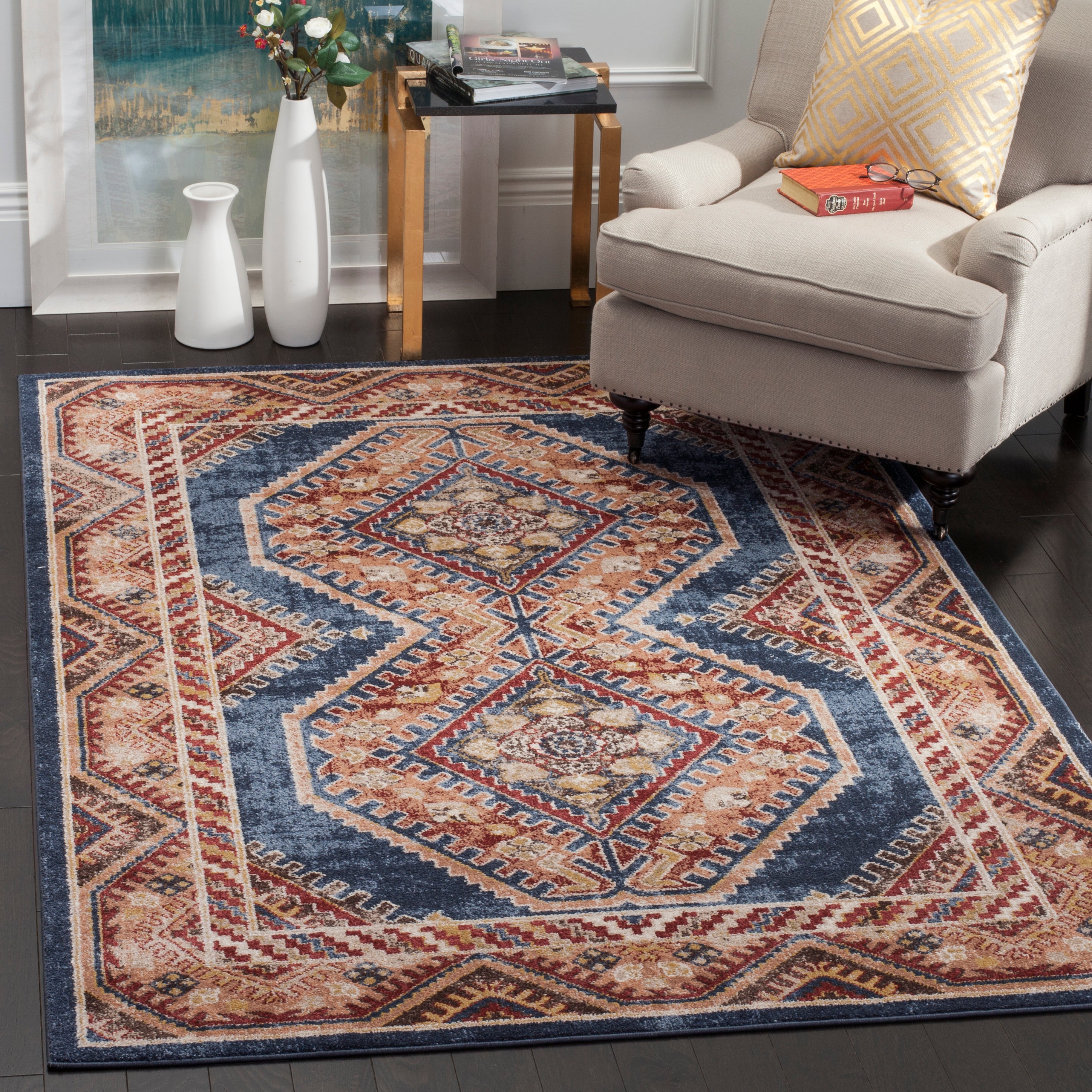 Safavieh Bijar 647 Rug, BIJ647 - Royal / Rust