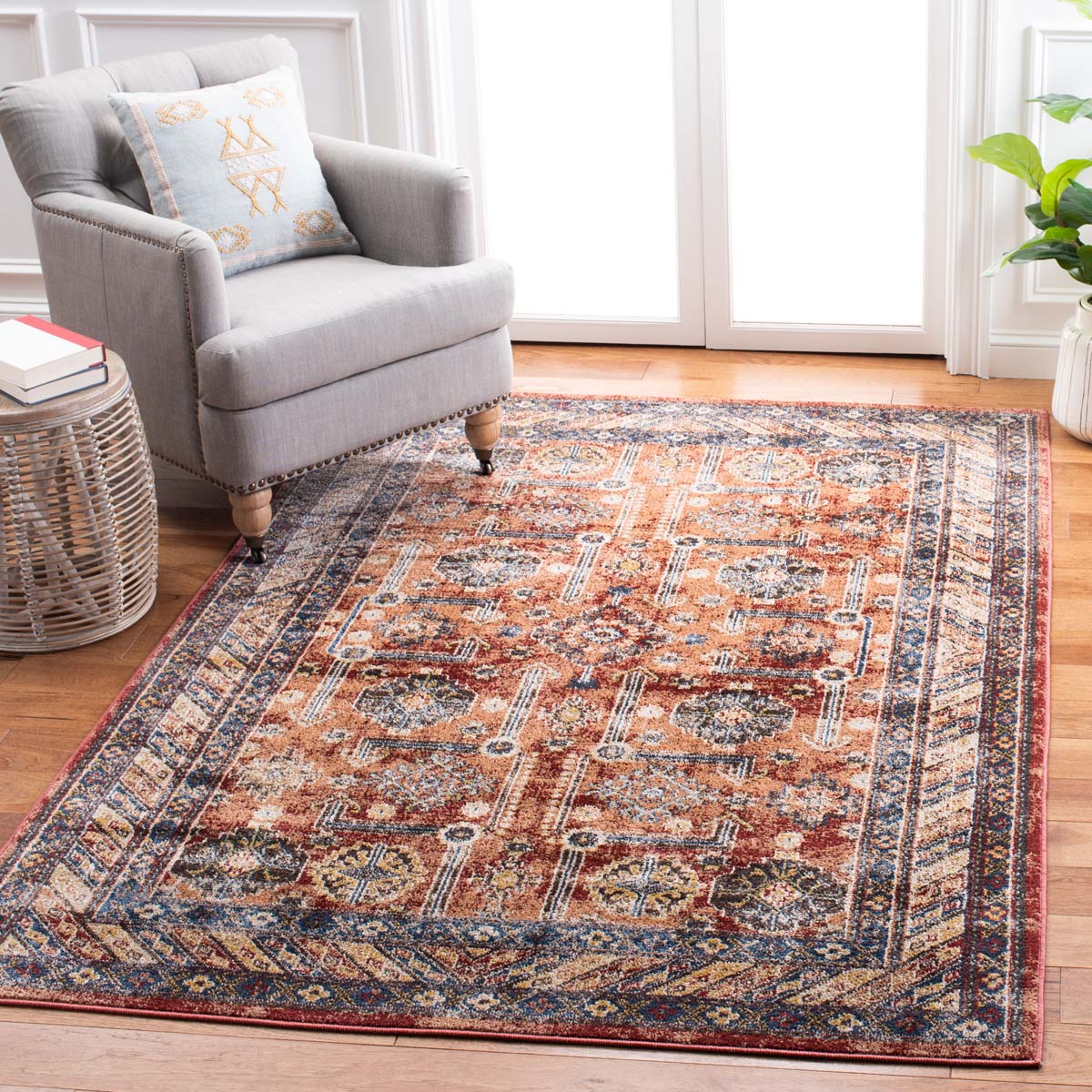 Safavieh Bijar 653 Rug, BIJ653 - Rust / Ivory