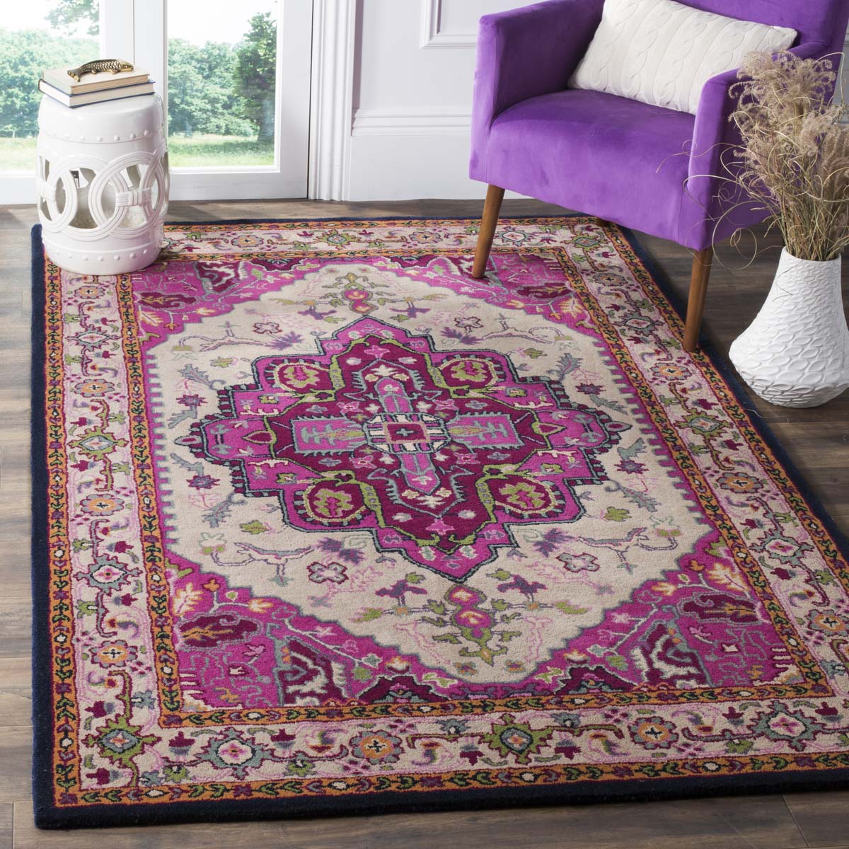 Safavieh Bellagio 541 Rug, BLG541 - Ivory / Pink