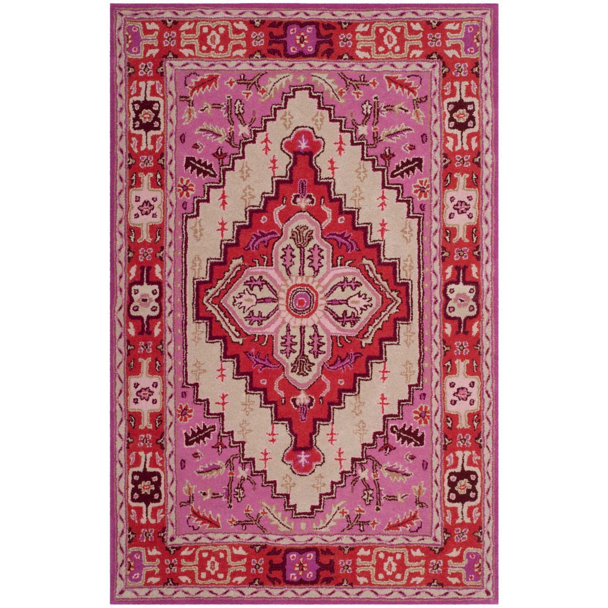 Safavieh Bellagio 545 Rug, BLG545 - Red Pink / Ivory