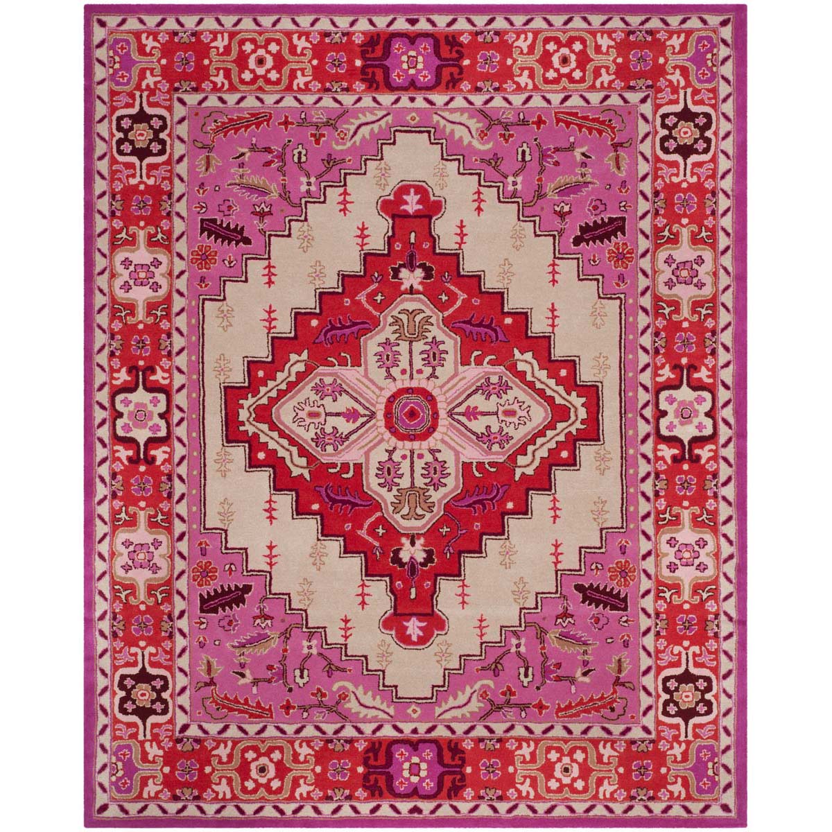 Safavieh Bellagio 545 Rug, BLG545 - Red Pink / Ivory