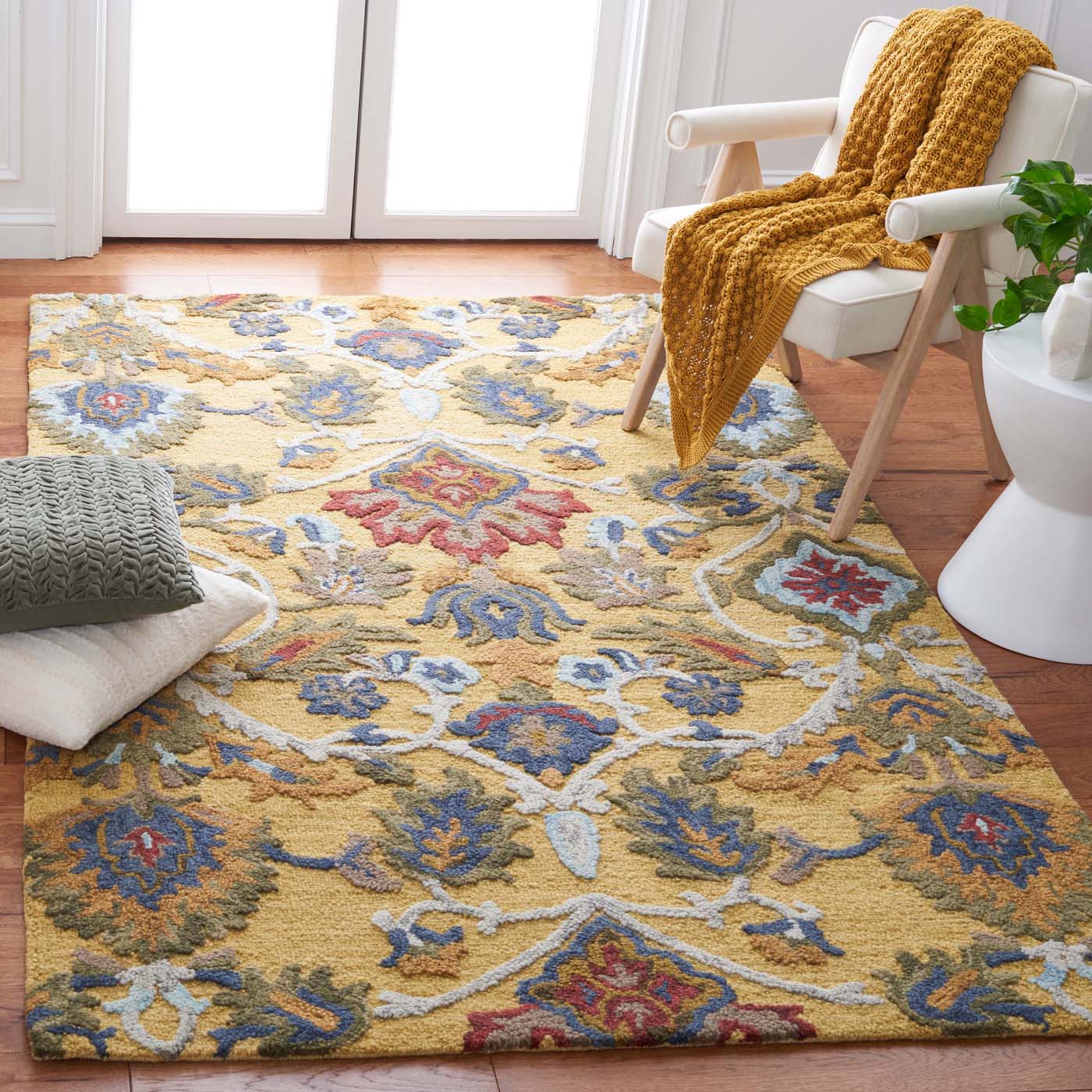 Safavieh Blossom 402 Rug, BLM402 - Gold / Multi