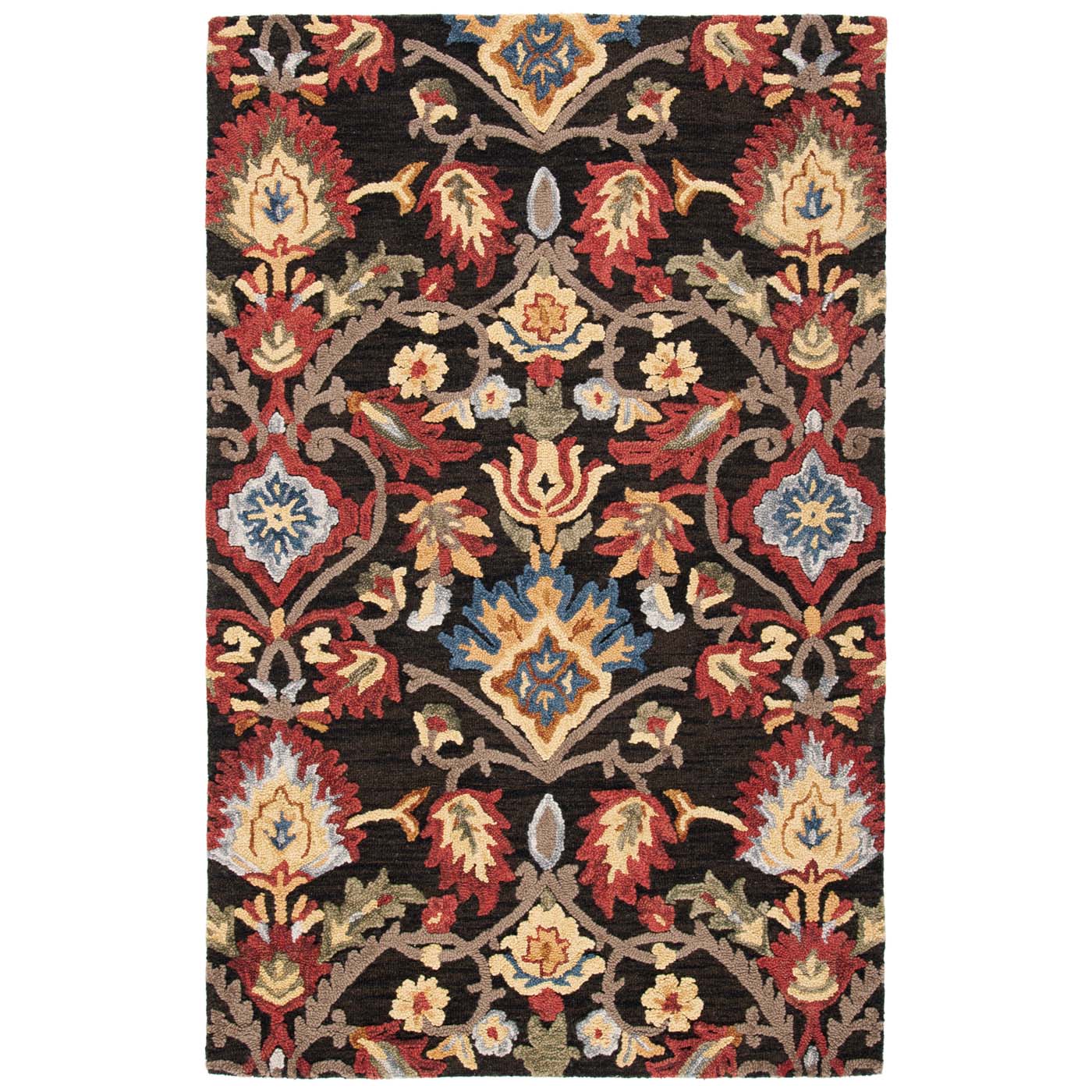 Safavieh Blossom 402 Rug, BLM402 - Charcoal / Multi