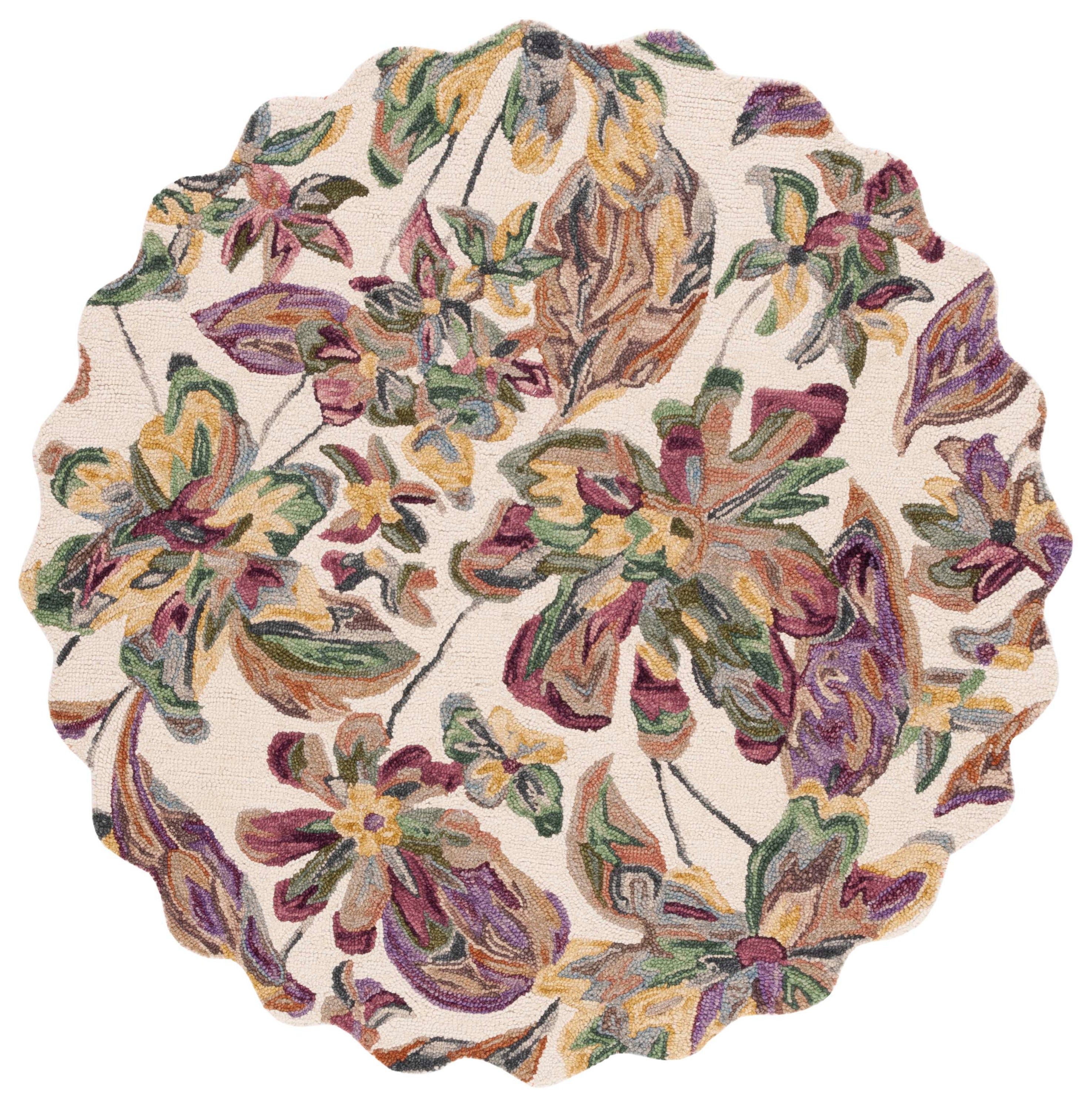 Safavieh Blossom 461 Rug, BLM461 - Ivory / Plum