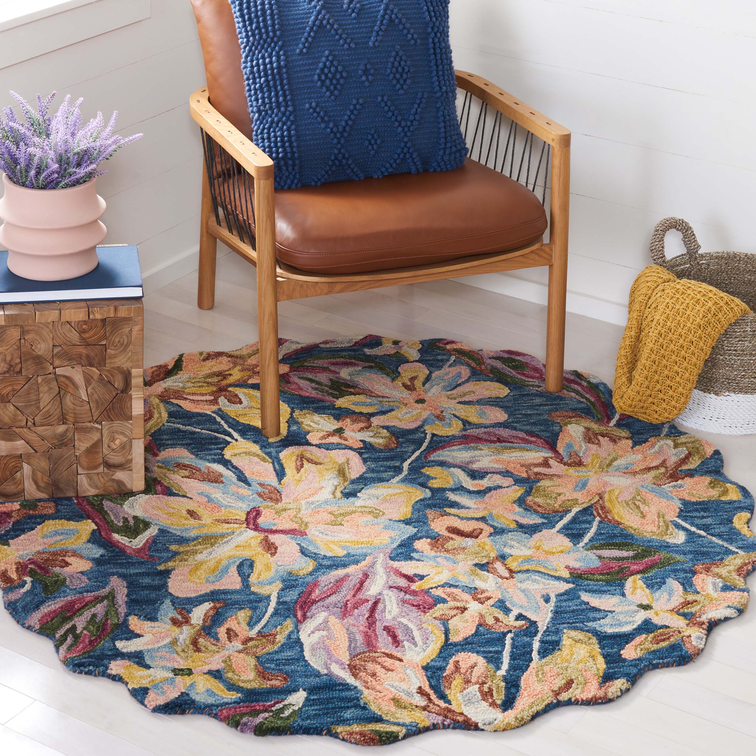 Safavieh Blossom 461 Rug, BLM461 - Blue / Gold