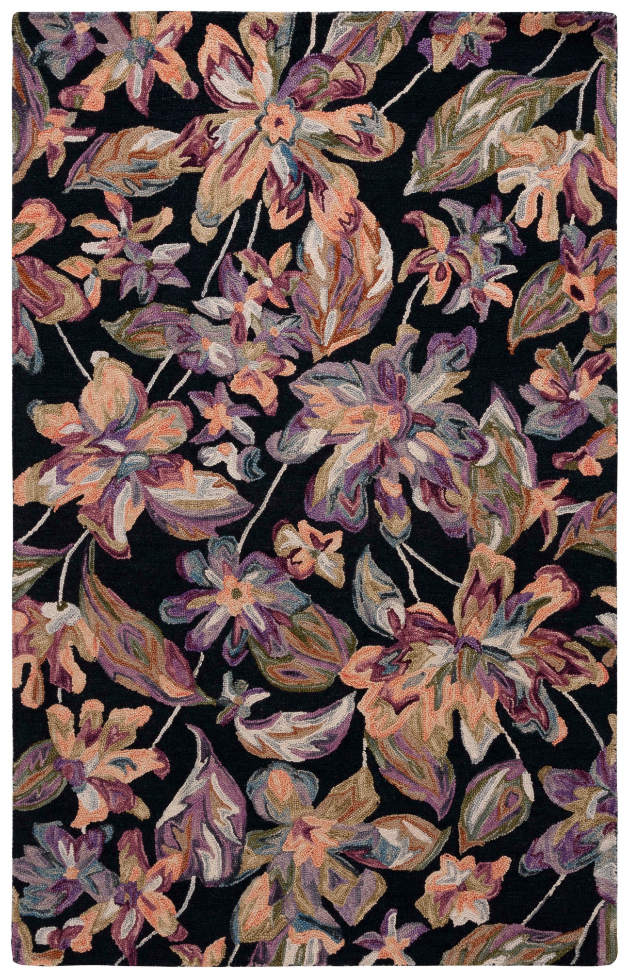 Safavieh Blossom 461 Rug, BLM461 - Black / Plum