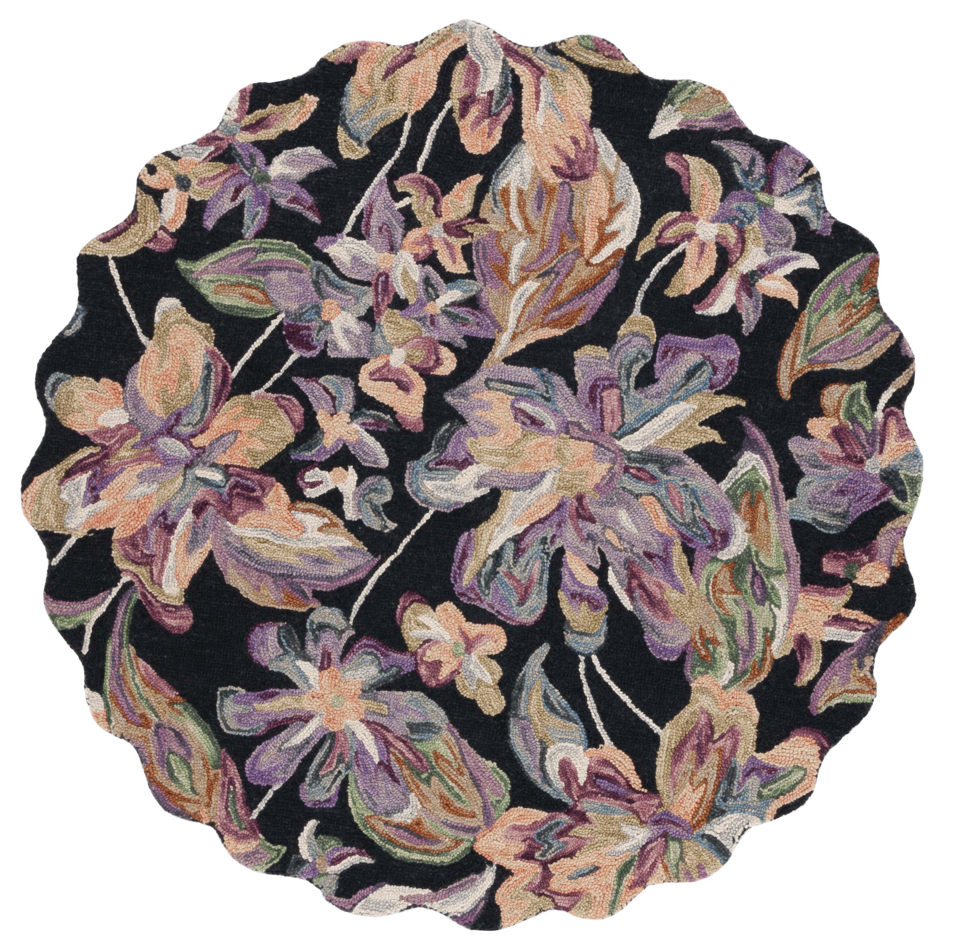 Safavieh Blossom 461 Rug, BLM461 - Black / Plum