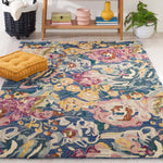 Safavieh Blossom 463 Rug, BLM463 - Light Blue / Plum