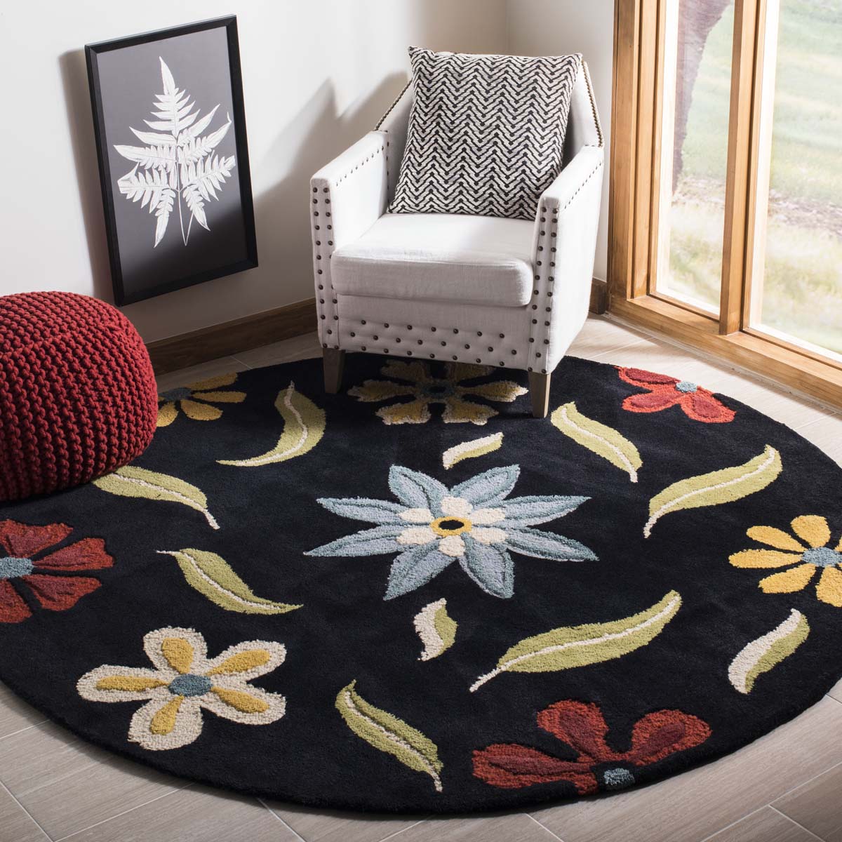 Safavieh Blossom 678 Rug, BLM678 - Black / Multi