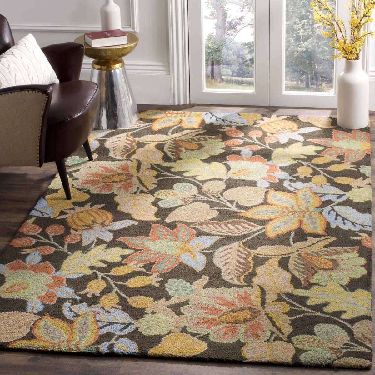 Safavieh Blossom 863 Rug, BLM863 - Black / Multi