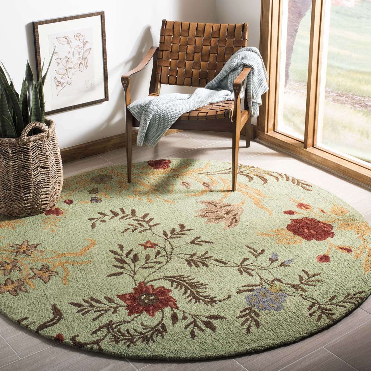 Safavieh Blossom 919 Rug, BLM919 - Light Green / Multi