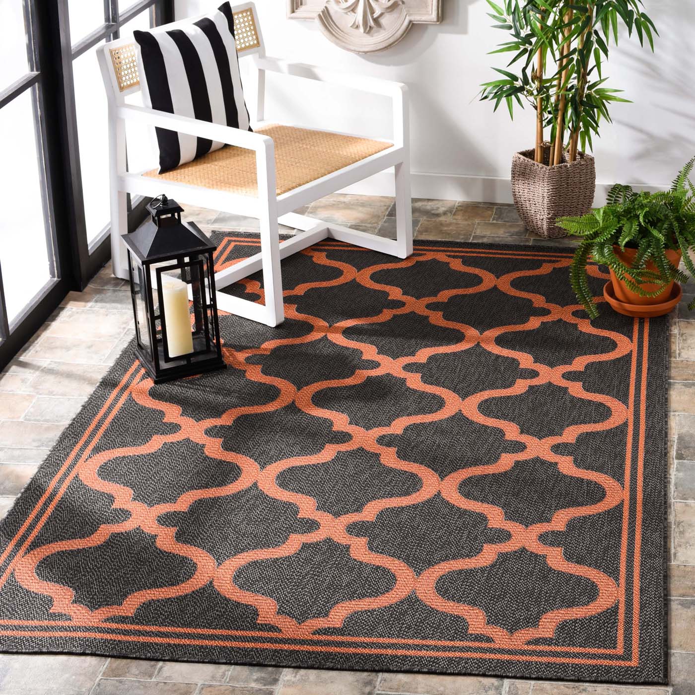 Safavieh Bermuda 810 Rug, BMU810 - Charcoal / Rust