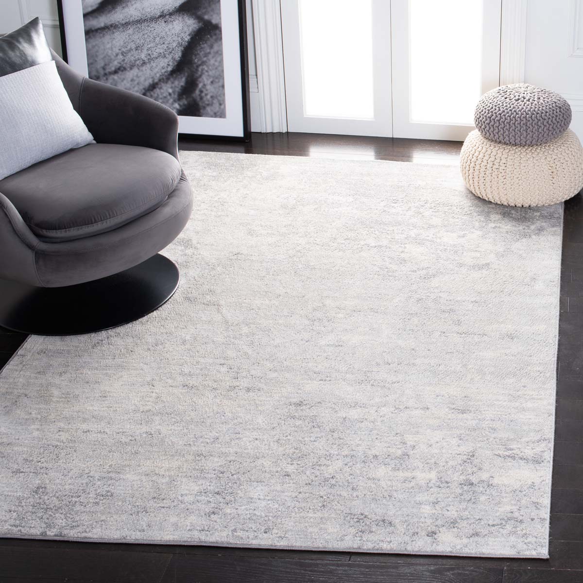 Safavieh Brentwood 822 Rug, White, BNT822 - Ivory / Grey