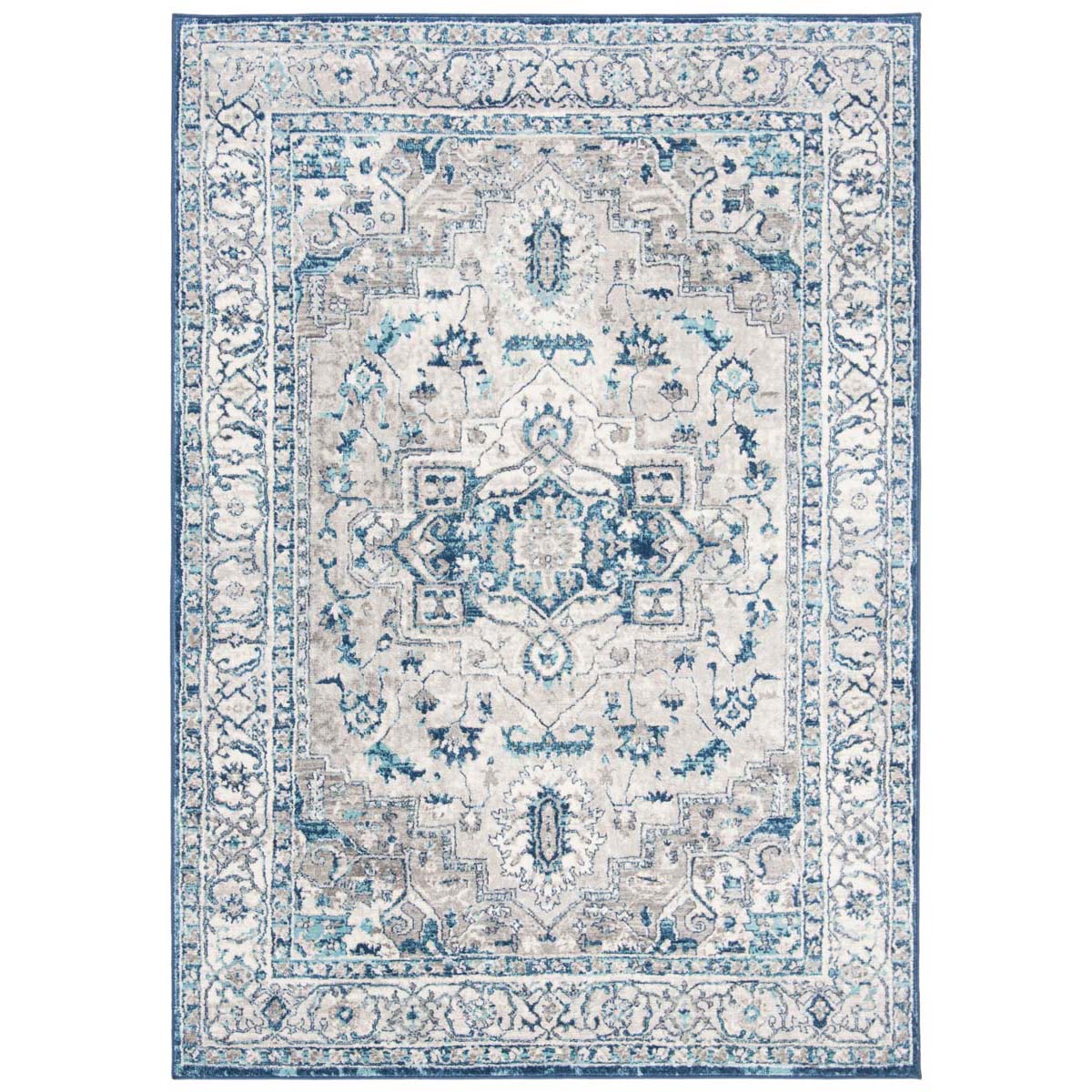 Safavieh Brentwood 851 Rug, Grey, BNT851 - Light Grey / Blue