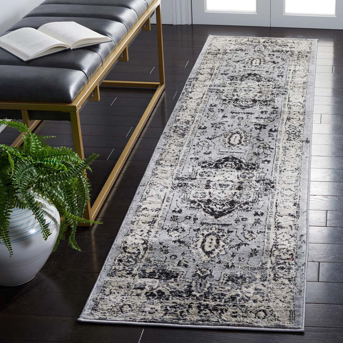 Safavieh Brentwood 851 Rug, Grey, BNT851 - Grey / Black