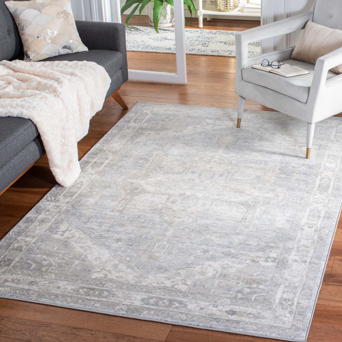 Safavieh Brentwood 852 Rug, Grey, BNT852 - Grey / Beige