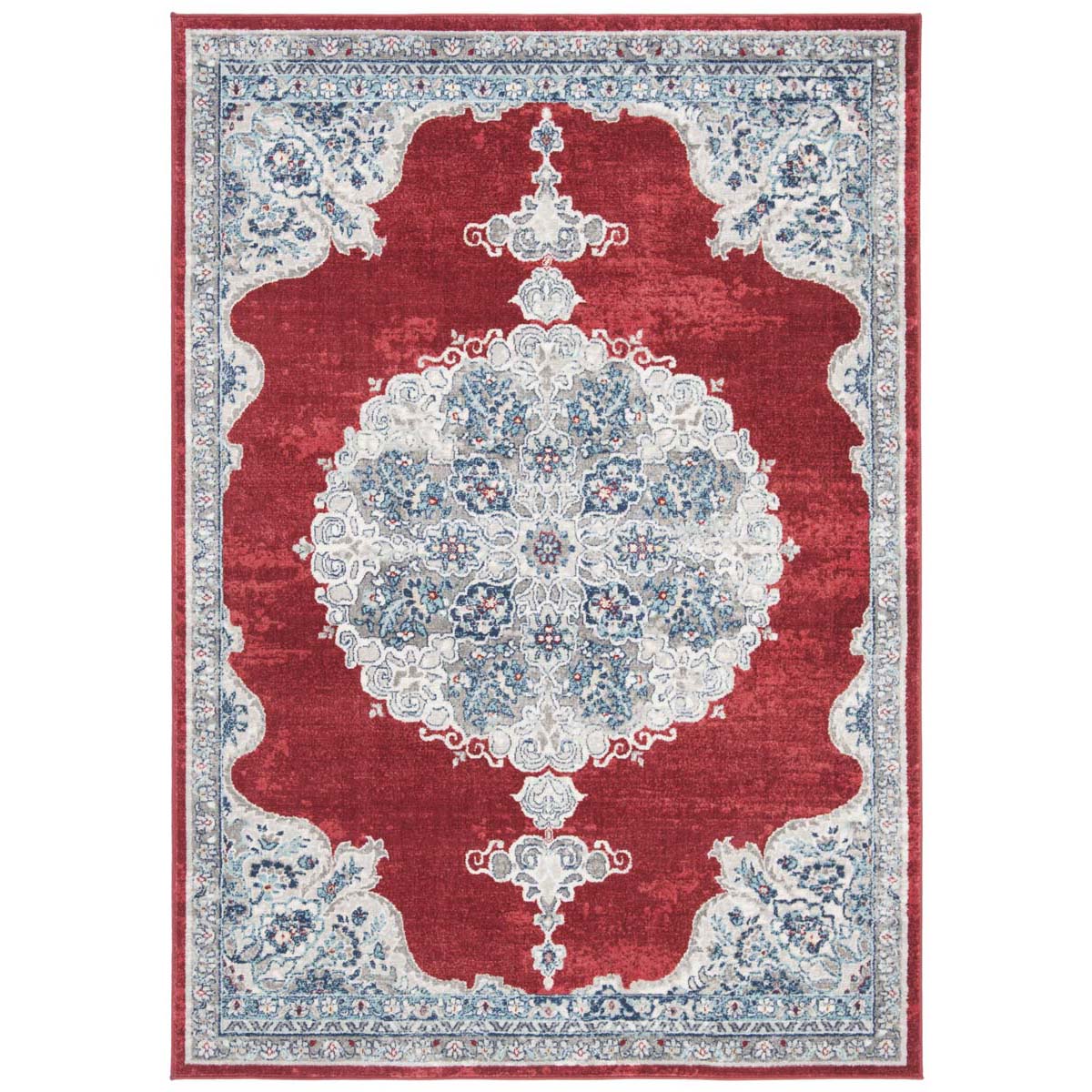 Safavieh Brentwood 867 Rug, Red, BNT867 - Red / Ivory