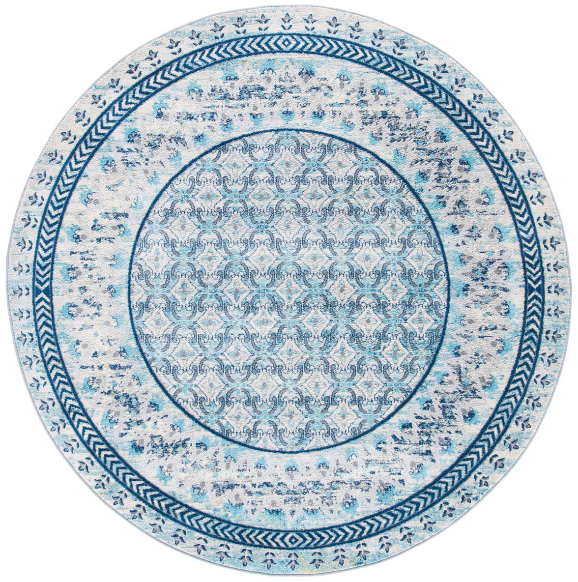 Safavieh Brentwood 899 Rug, Blue, BNT899 - Ivory / Aqua