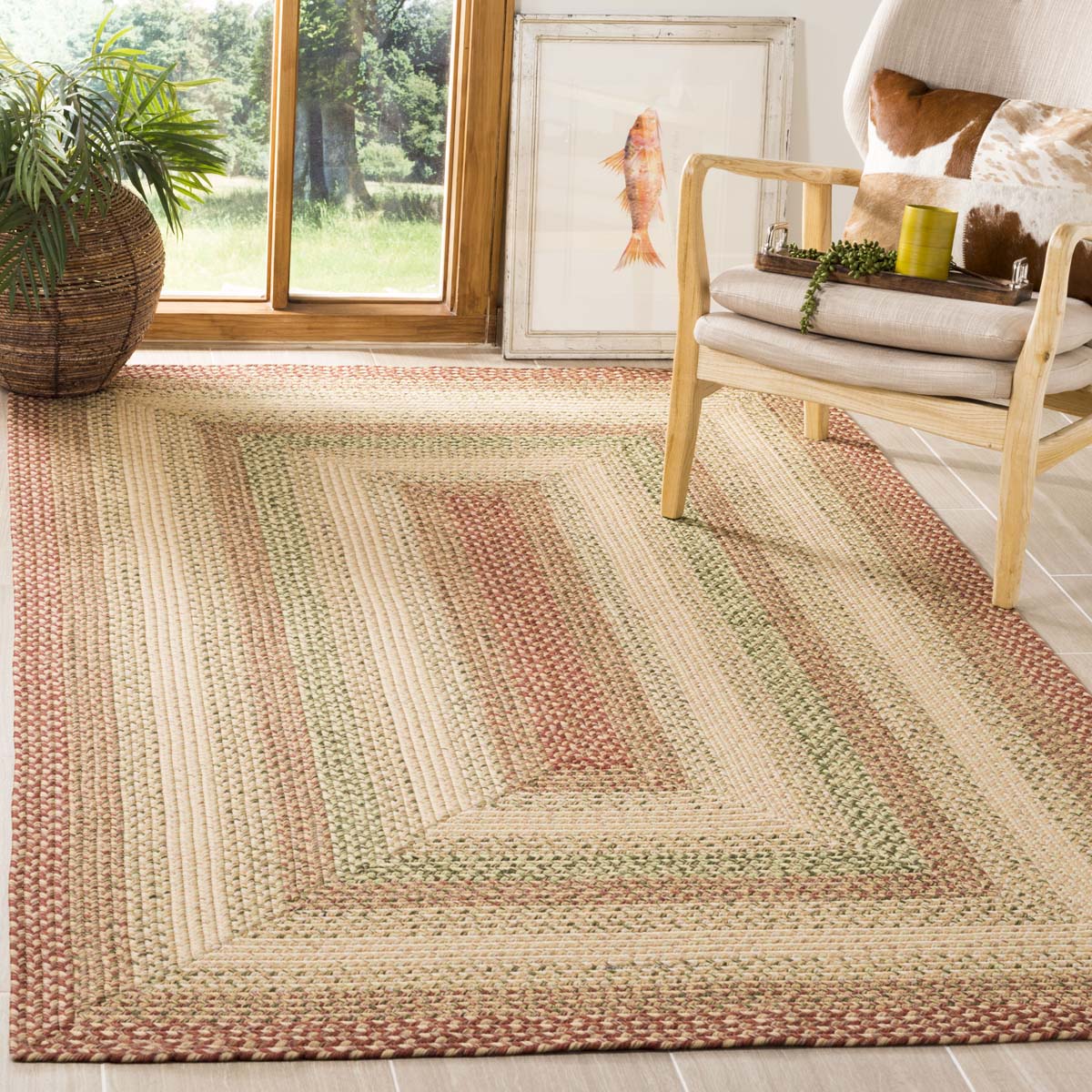 Safavieh Braided 303 Rug, BRD303 - Rust / Multi