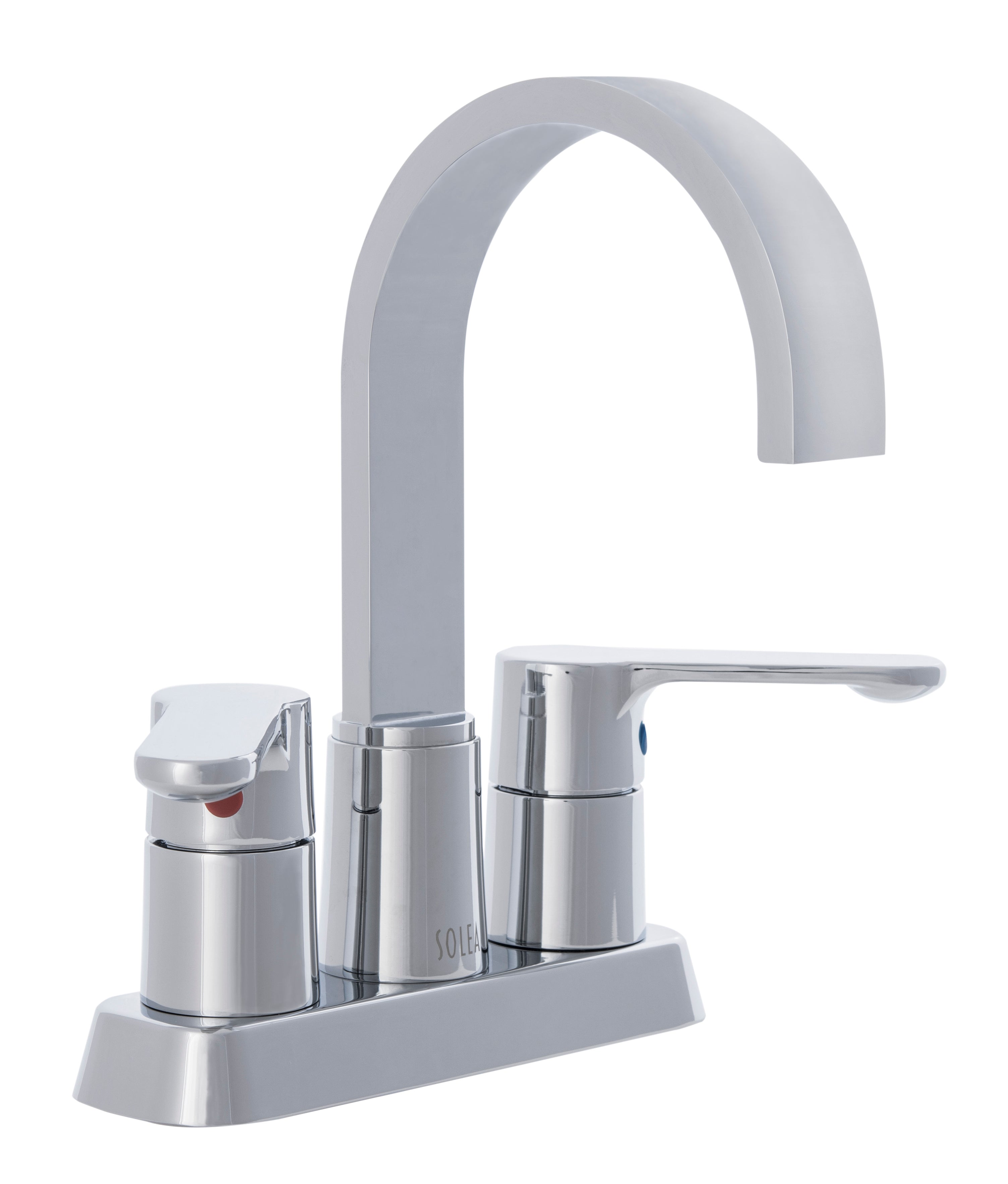 Solea Compose 4 Inch Centerset Dual Handle Stainless Steel 10.9X5.8X8.6 Bathroom Faucet - Chrome