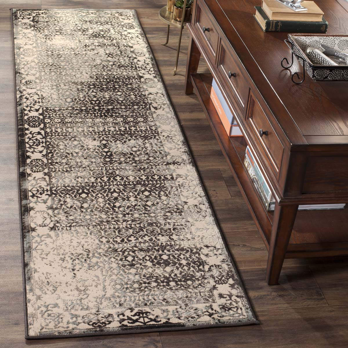 Safavieh Brilliance 506 Rug, BRL506 - Cream / Dark Grey